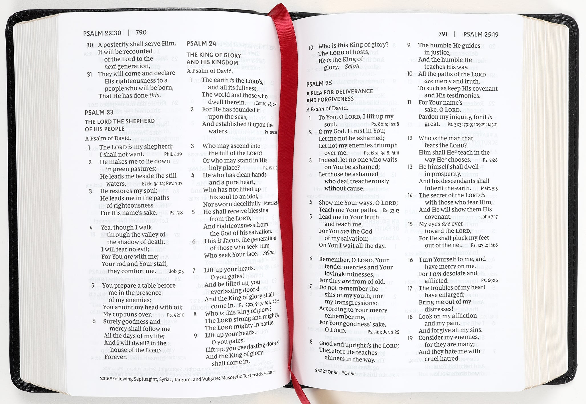 NKJV compact reference Bible in black, red letter edition
