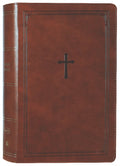 NKJV Personal Size Large Print Reference Bible in brown leather