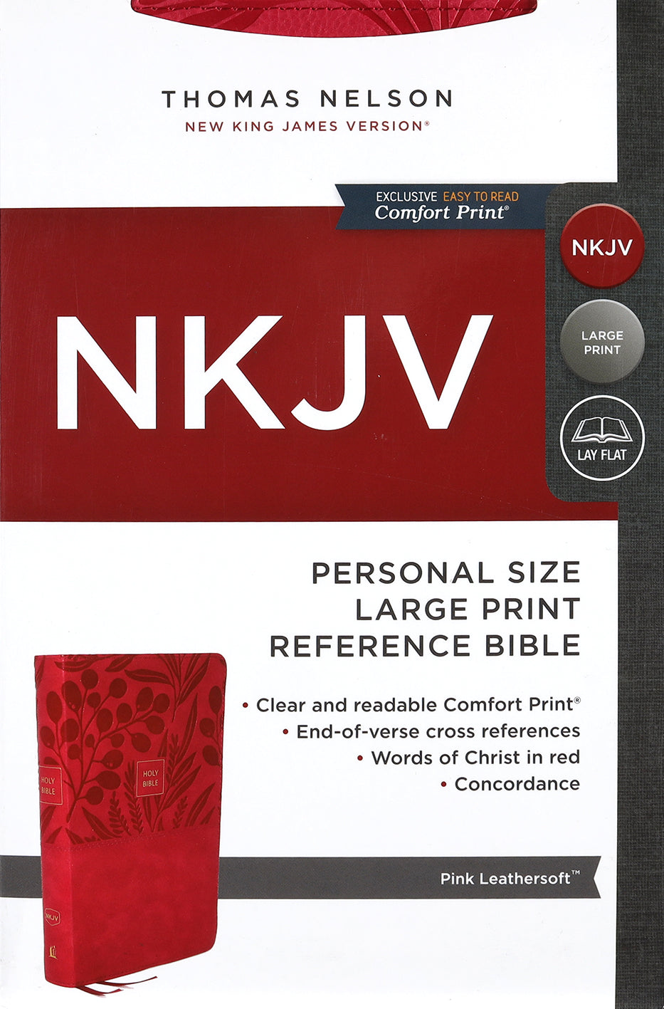 NKJV Personal Size Large Print Pink Reference Bible with Red Letter Edition