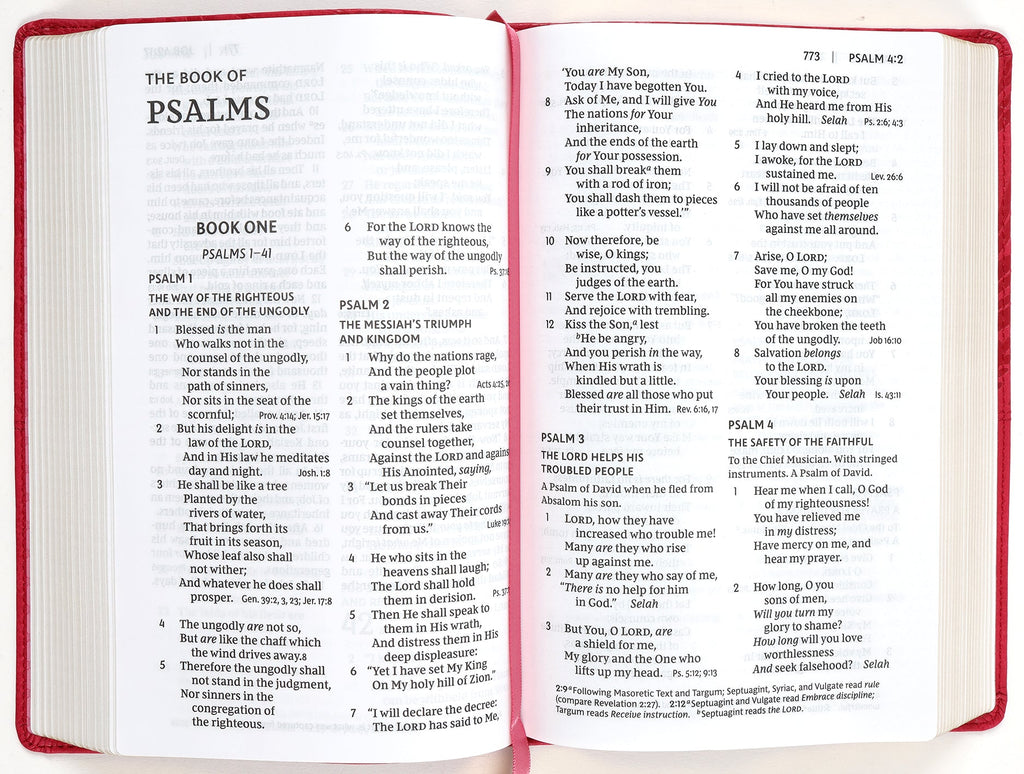 NKJV End-Of-Verse Reference Bible Personal Size Large Print Pink (Red Letter Edition)