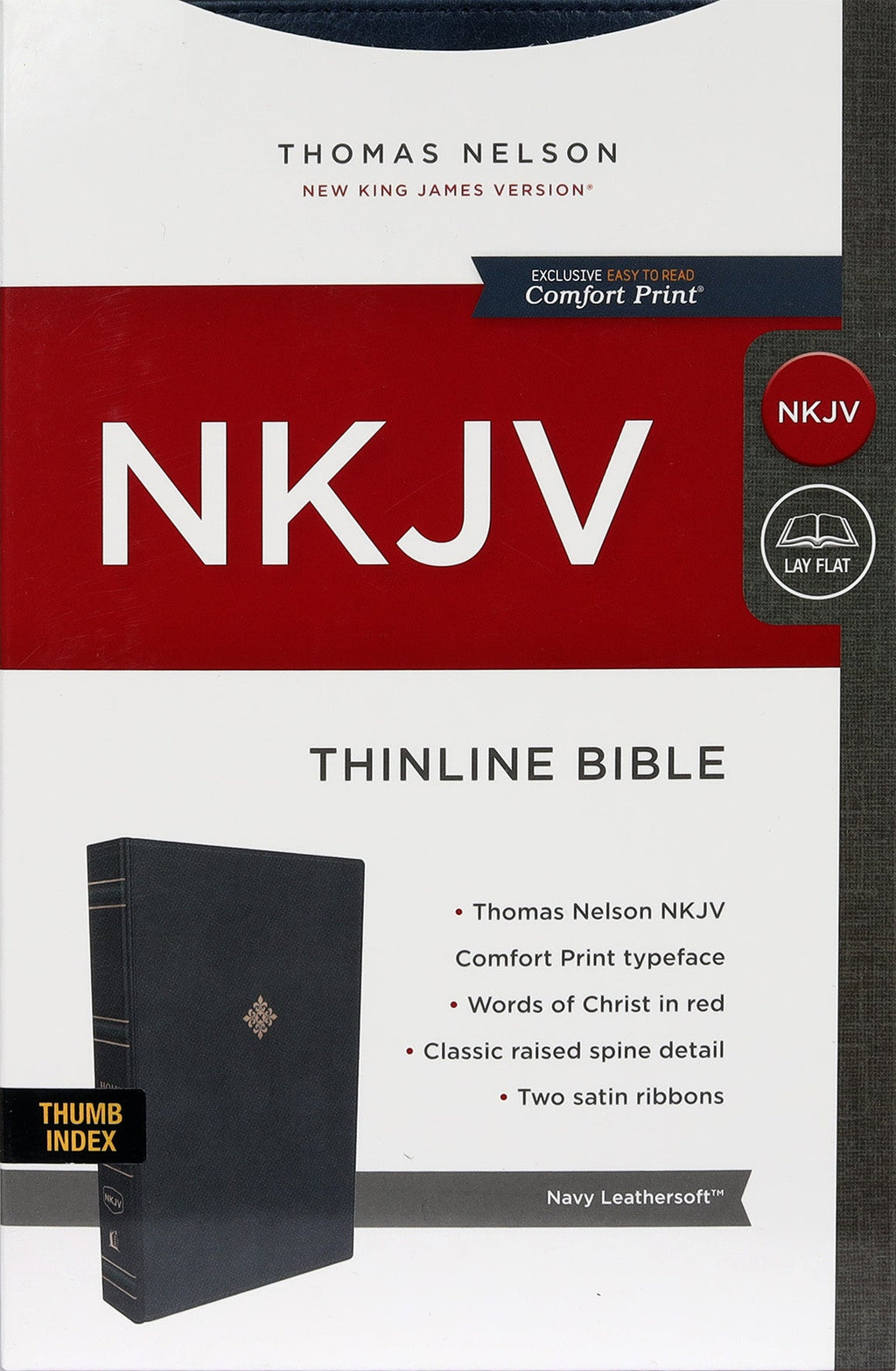 NKJV Thinline Bible Navy Thumb Indexed (Red Letter Edition)
