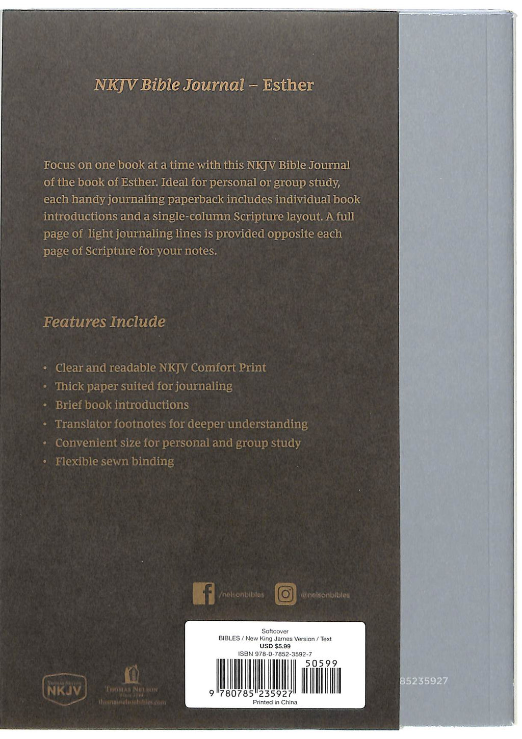 NKJV Scripture Journal for personal reflection on the book of Esther in the New King James Version Bible
