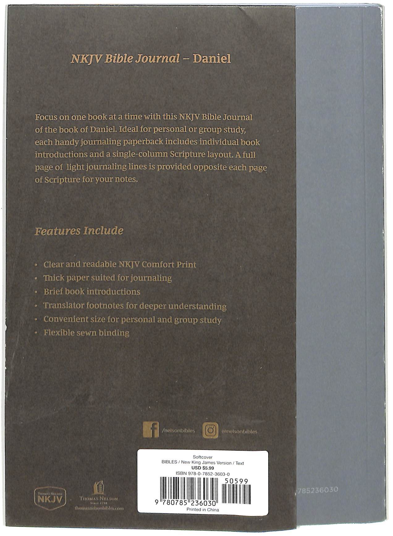 NKJV Scripture Journal for personal study of Daniel