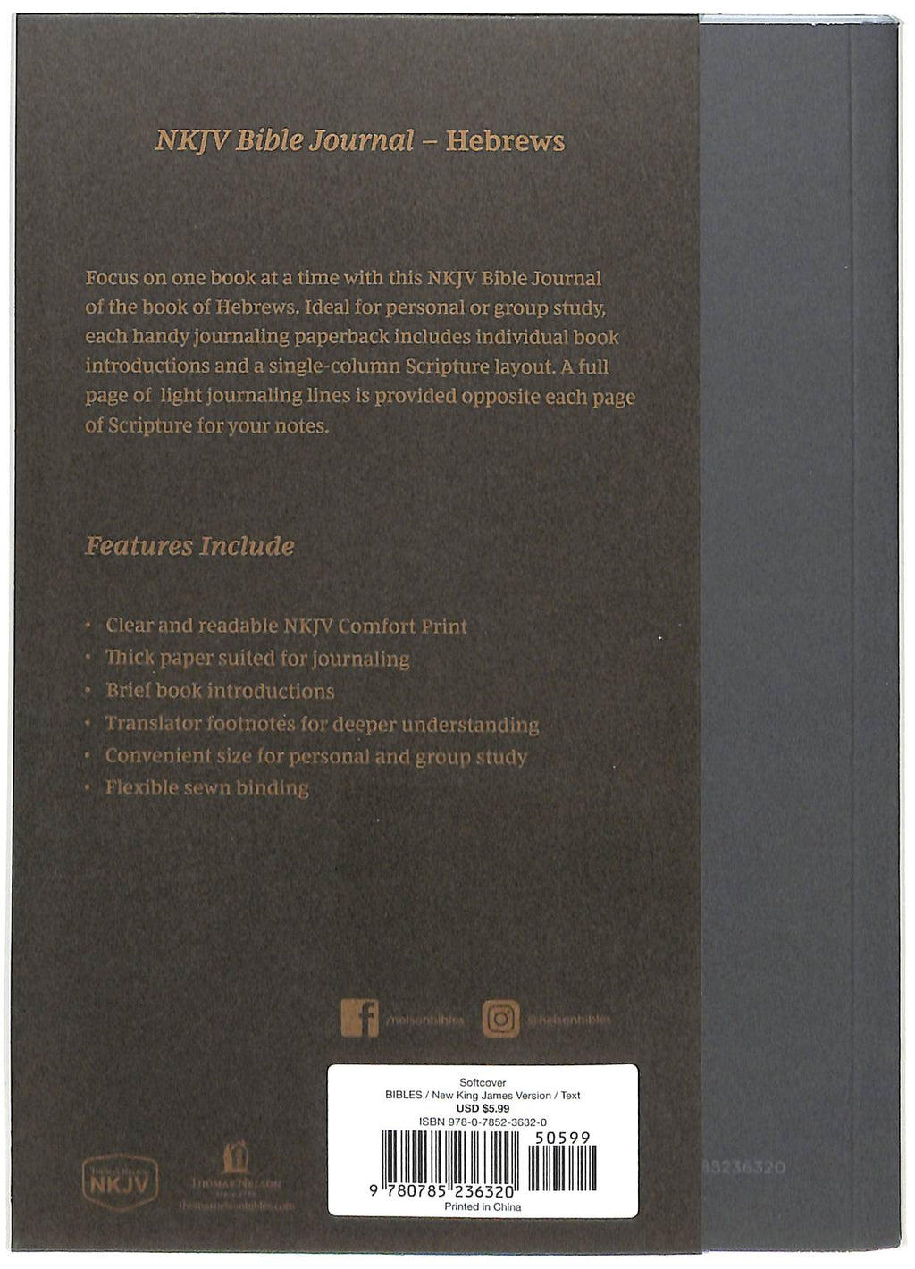 NKJV Bible Journaling Bible with Hebrews Study and Verse Marking