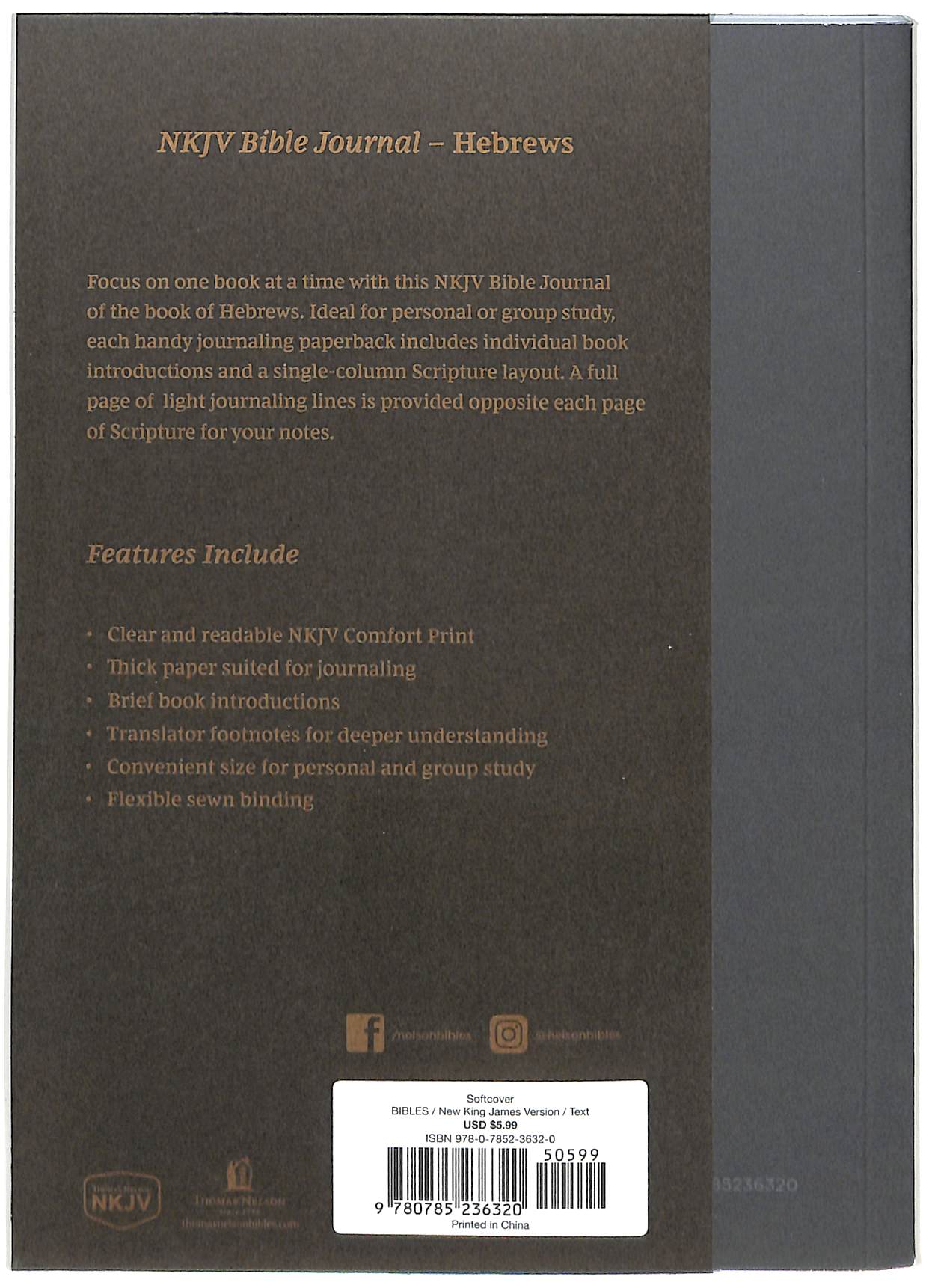 NKJV Bible Journaling Bible with Hebrews Study and Verse Marking