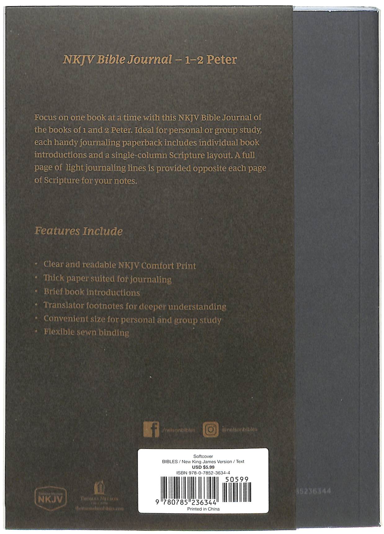 NKJV Bible Journaling Bible with 1-2 Peter study notes