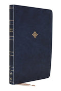 NKJV Thinline Large Print Bible, a compact and readable edition with blue cover