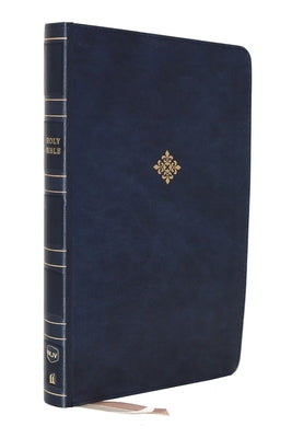 NKJV Thinline Large Print Bible, a compact and readable edition with blue cover