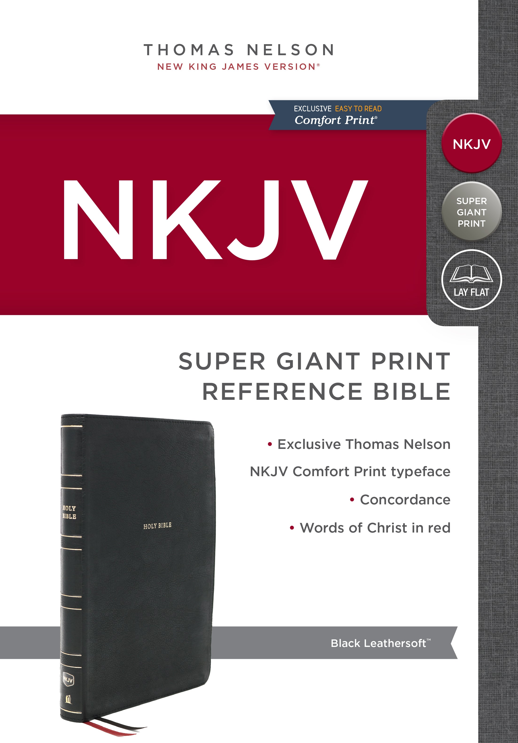 Close-up of the NKJV Reference Study Bible, Super Giant Print, Black (Red Letter Edition)