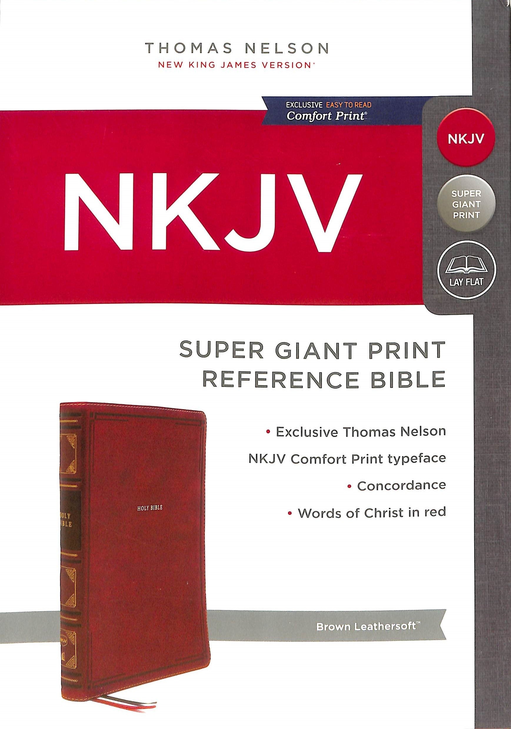 NKJV Reference Bible with Brown Cover and Giant Print