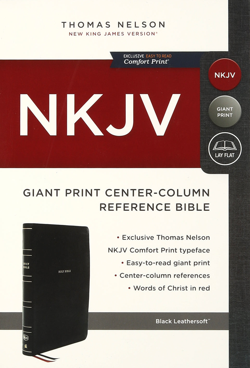 NKJV Giant Print Black Letter Reference Bible with center-column design