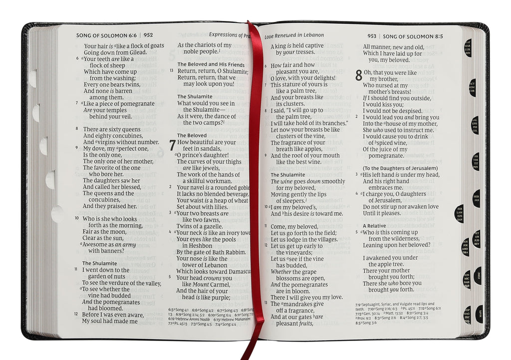 NKJV Reference Bible Super Giant Print Black Thumb Index (Red Letter Edition)