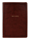 NKJV Reference Bible in giant print, brown cover, thumb indexed, red letter edition