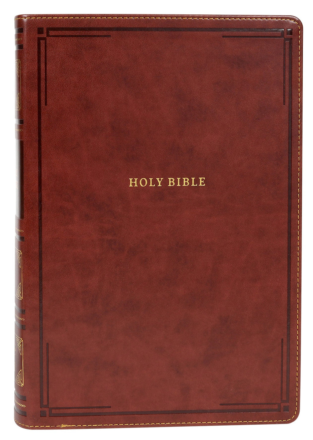 NKJV New King James Version Reference Bible in brown giant print.