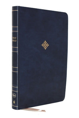 NKJV Thinline Reference Bible with large print, blue cover, and red letter edition.