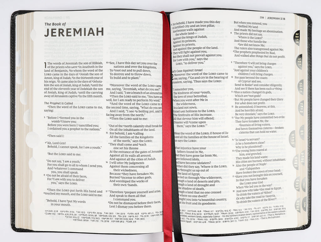 NKJV Thinline Reference Bible Large Print Black Thumb Indexed (Red Letter Edition)