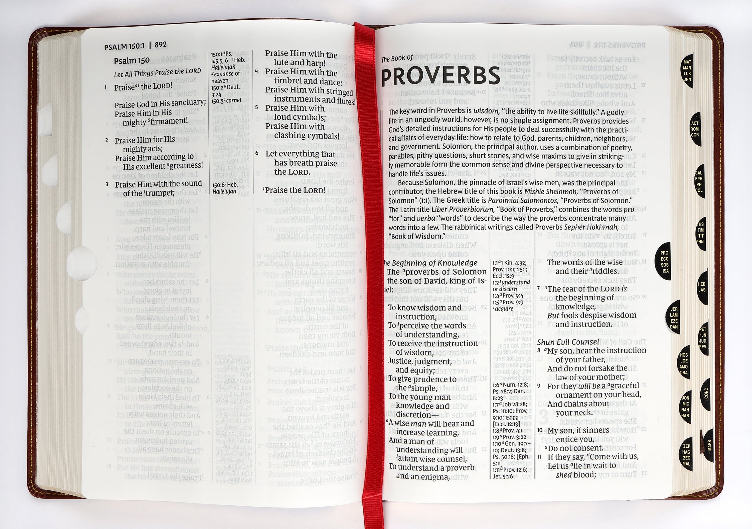 NKJV Reference Bible Center-Column Giant Print Brown Thumb Index (Red Letter Edition)