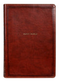 NKJV Brown Thumb Indexed Giant Print Reference Bible with center-column notes