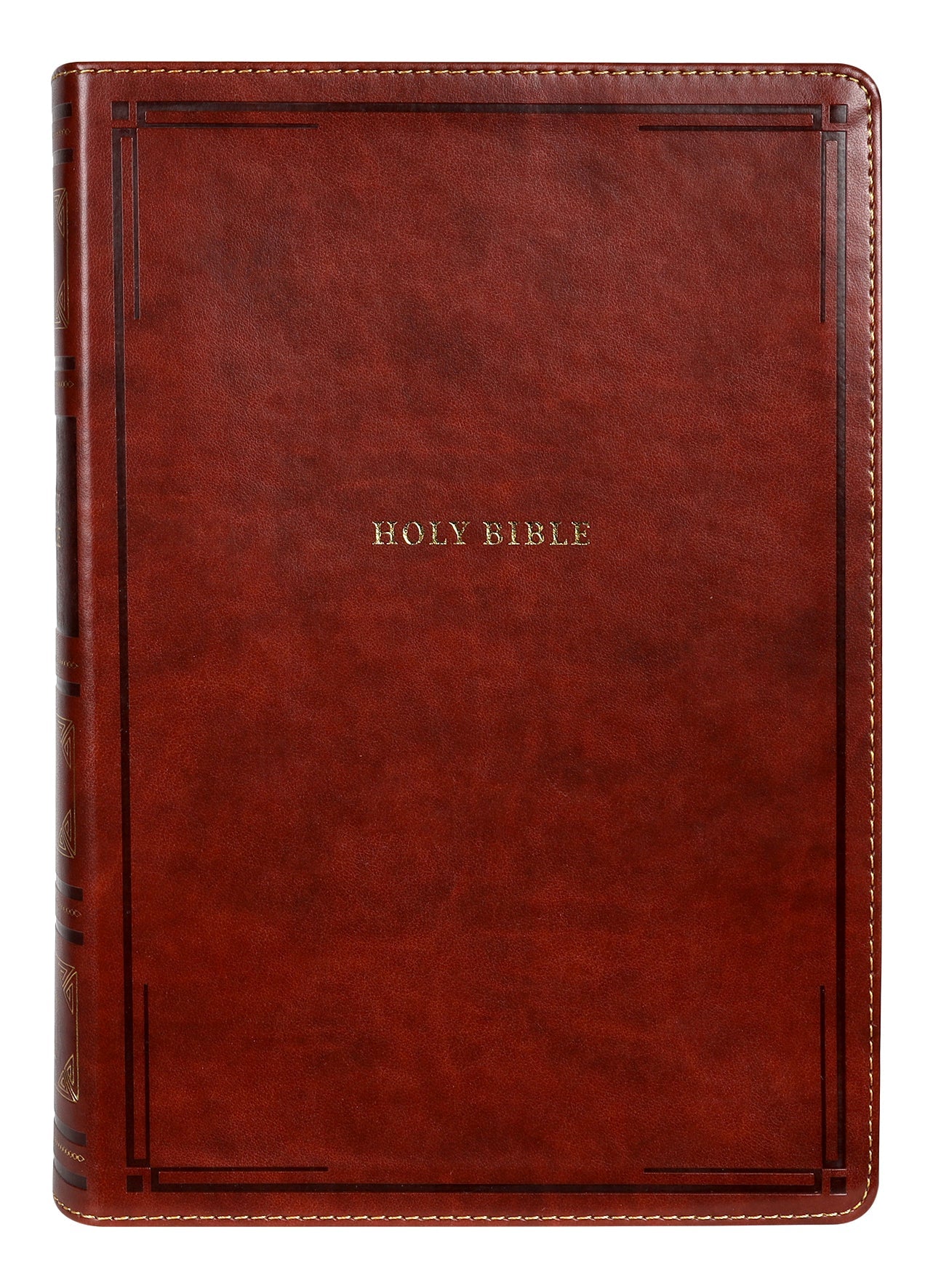 NKJV Brown Thumb Indexed Giant Print Reference Bible with center-column notes