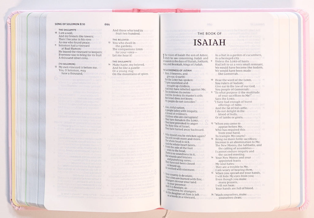 Image of NKJV Precious Moments Children's Bible in Pink, teaching valuable lessons