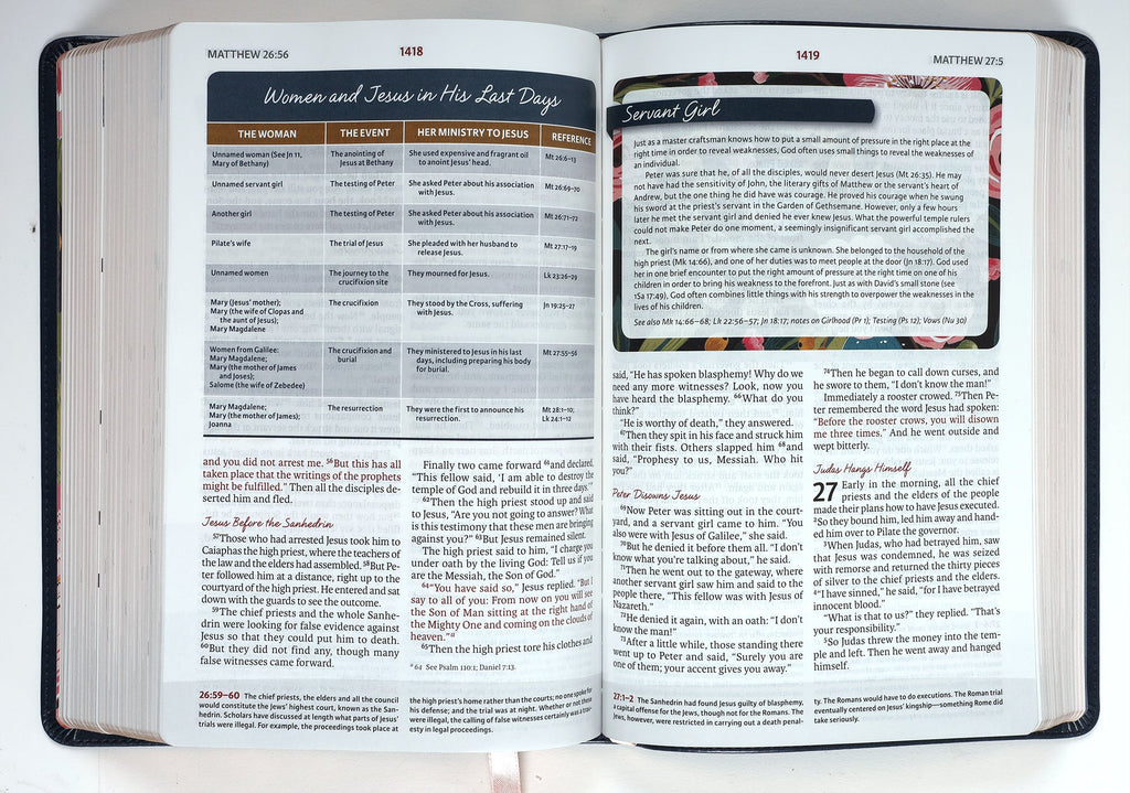 NIV Woman's Study Bible Blue with a feminine and elegant design