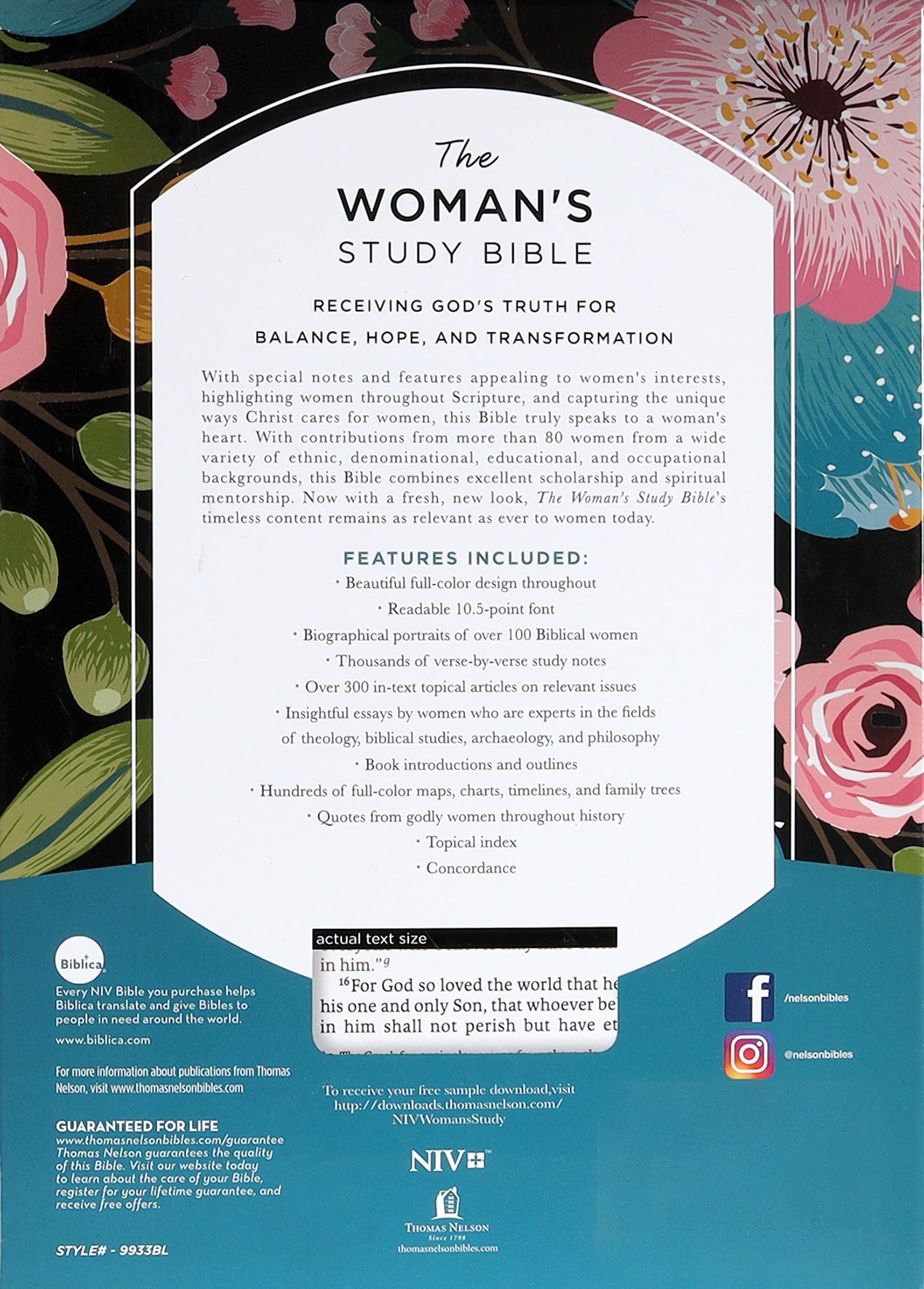 NIV Woman's Study Bible Blue Thumb Indexed