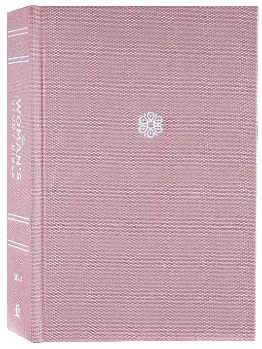 NIV Woman's Study Bible Pink Edition with pink cover and inspirational content for women.