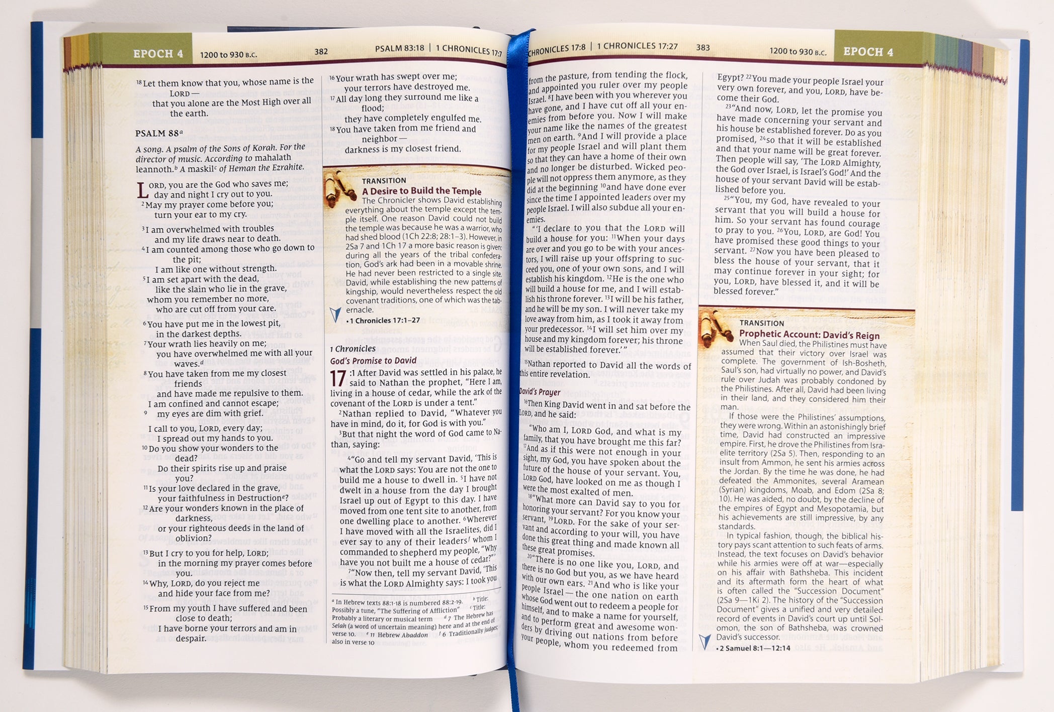 Immerse yourself in the NIV Chronological Study Bible, a study Bible with the New International Version translation and a chr