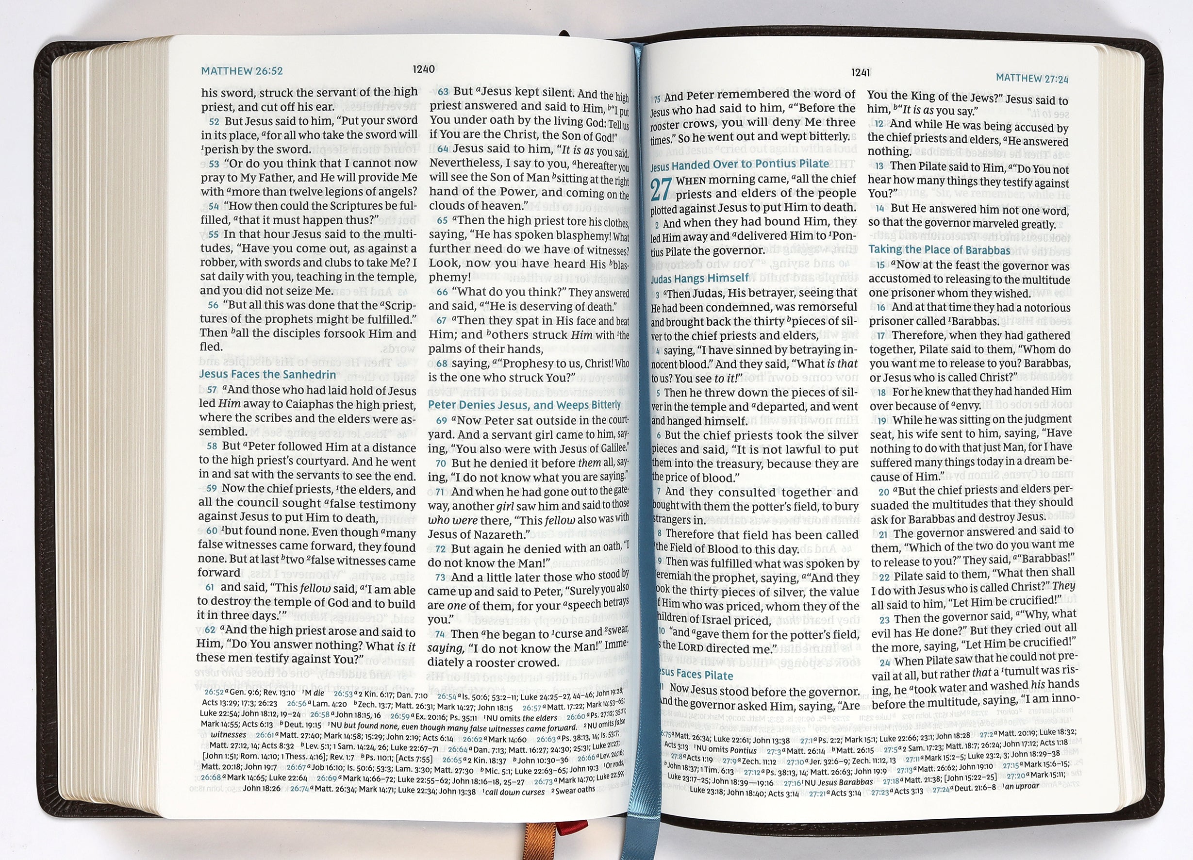 NKJV Large Print Bible, Brown leather, Maclaren Series Reference