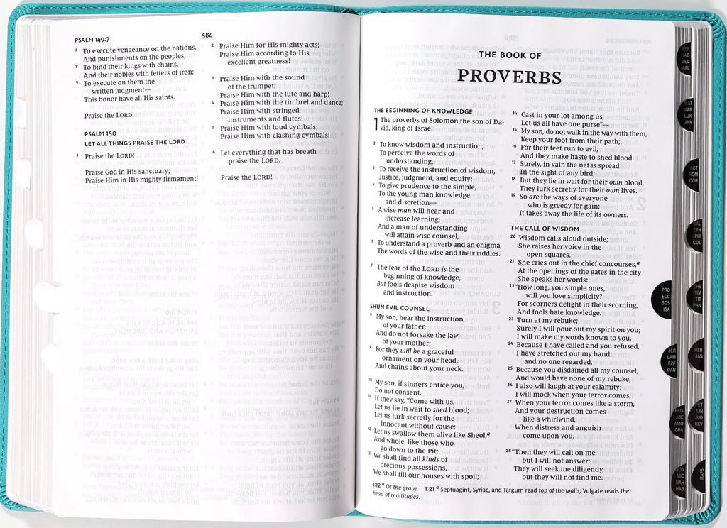 NKJV Thinline Bible Verse Art Cover Collection Teal Thumb Indexed (Red Letter Edition)