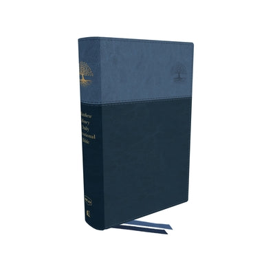 NKJV Matthew Henry Daily Devotional Bible in blue leather-bound edition with red letter text