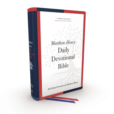 NKJV Matthew Henry Daily Devotional Bible with journaling pages, red letter edition, and a theistic tone.