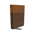 NKJV Matthew Henry Daily Devotional Study Bible with journaling margins, red letter edition, brown thumb indexed