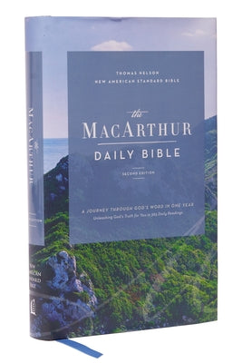 A study Bible featuring the New American Standard Bible and daily devotions by John MacArthur.