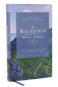 A study Bible featuring the New American Standard Bible and daily devotions by John MacArthur.