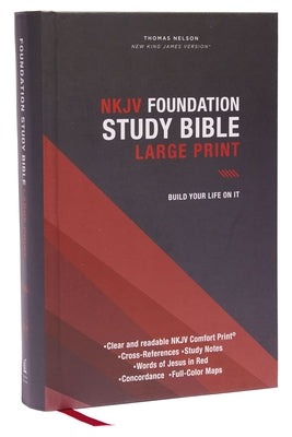 NKJV Foundation Study Bible, Large Print, Red Letter Edition, close-up of study notes