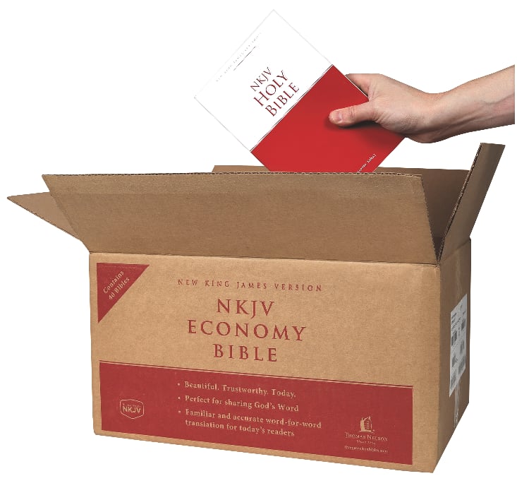 NKJV economy outreach bibles in black letter edition, case of 40