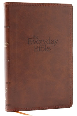 Close-up of NKJV Devotional Journaling Bible, brown leather cover