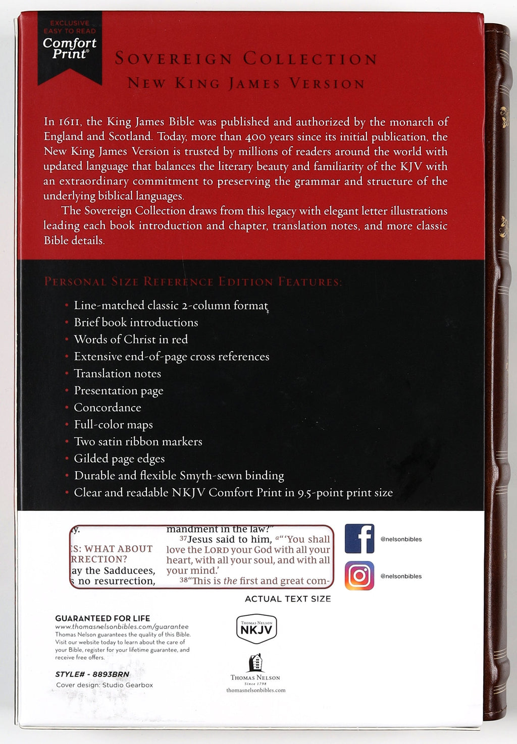 NKJV Personal Size Reference Bible, Red Letter Edition, Brown Cover