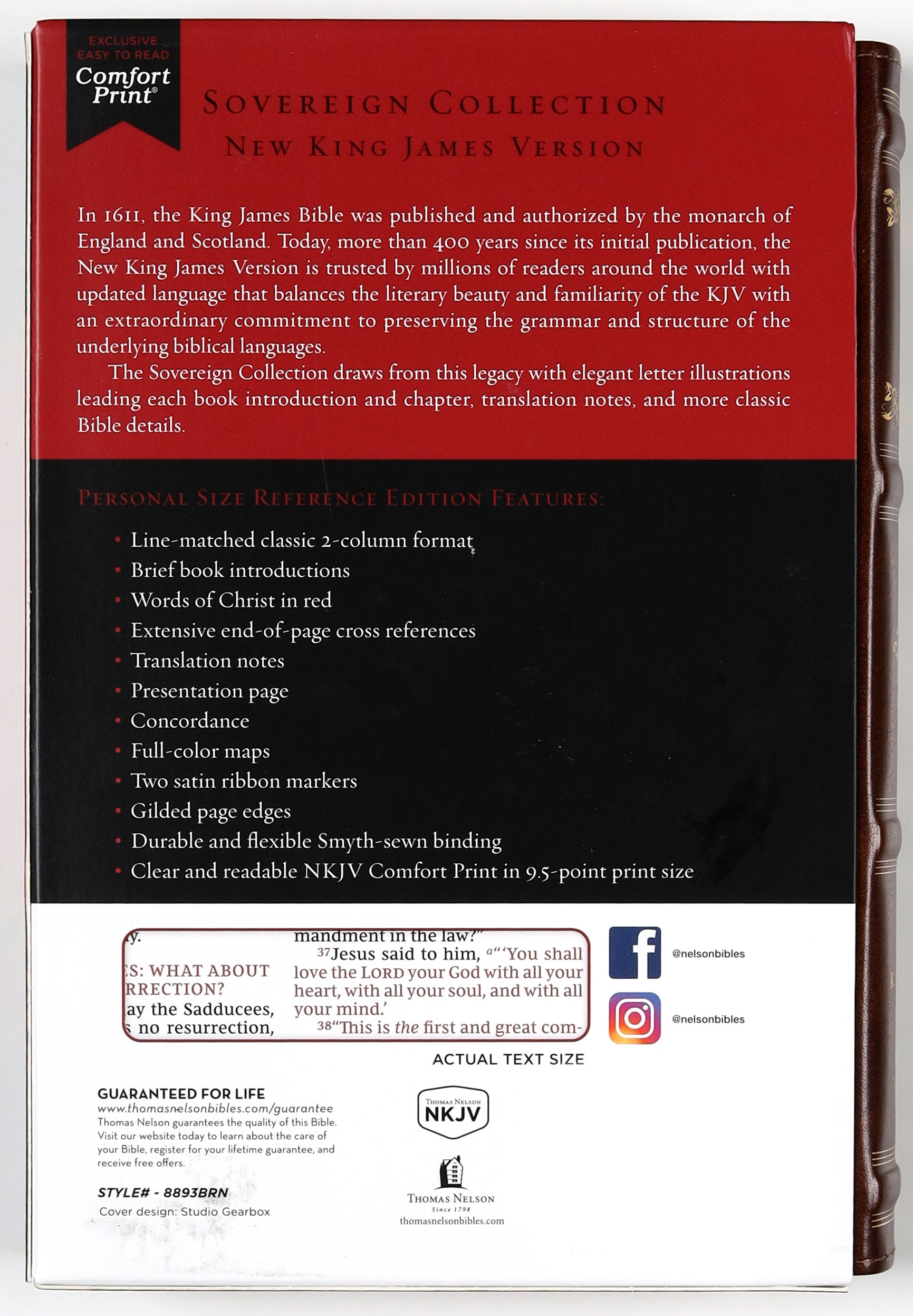 NKJV Personal Size Reference Bible, Red Letter Edition, Brown Cover