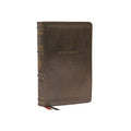 NKJV Personal Size Reference Bible in red letter edition with brown leather cover