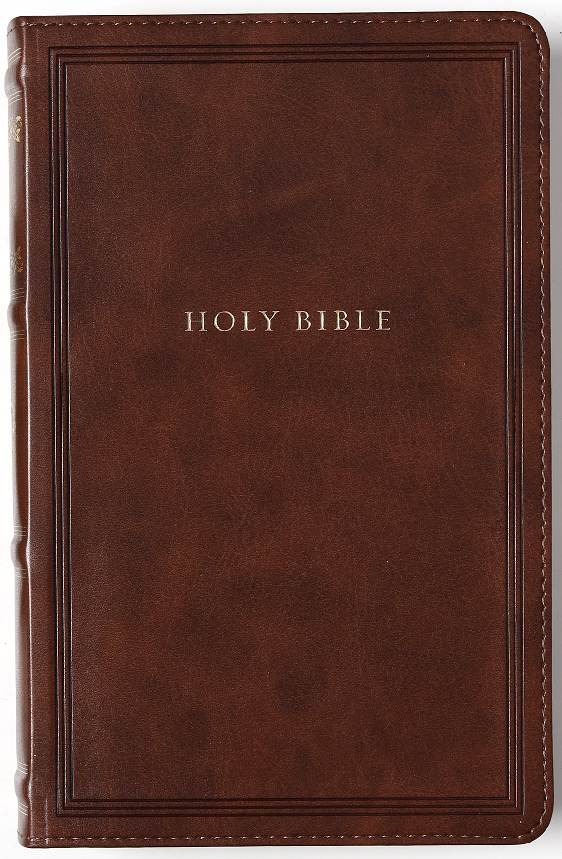 Personal Size Reference Bible with NKJV red letter edition in brown leather