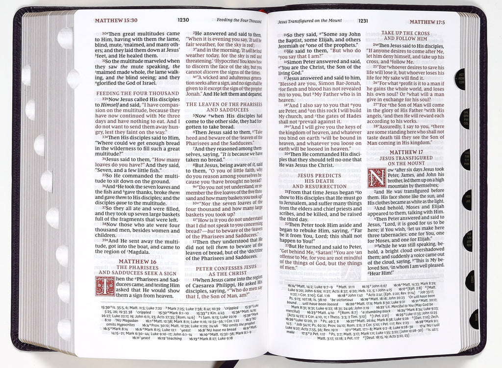 NKJV Personal Size Reference Bible with Purple Thumb Indexed