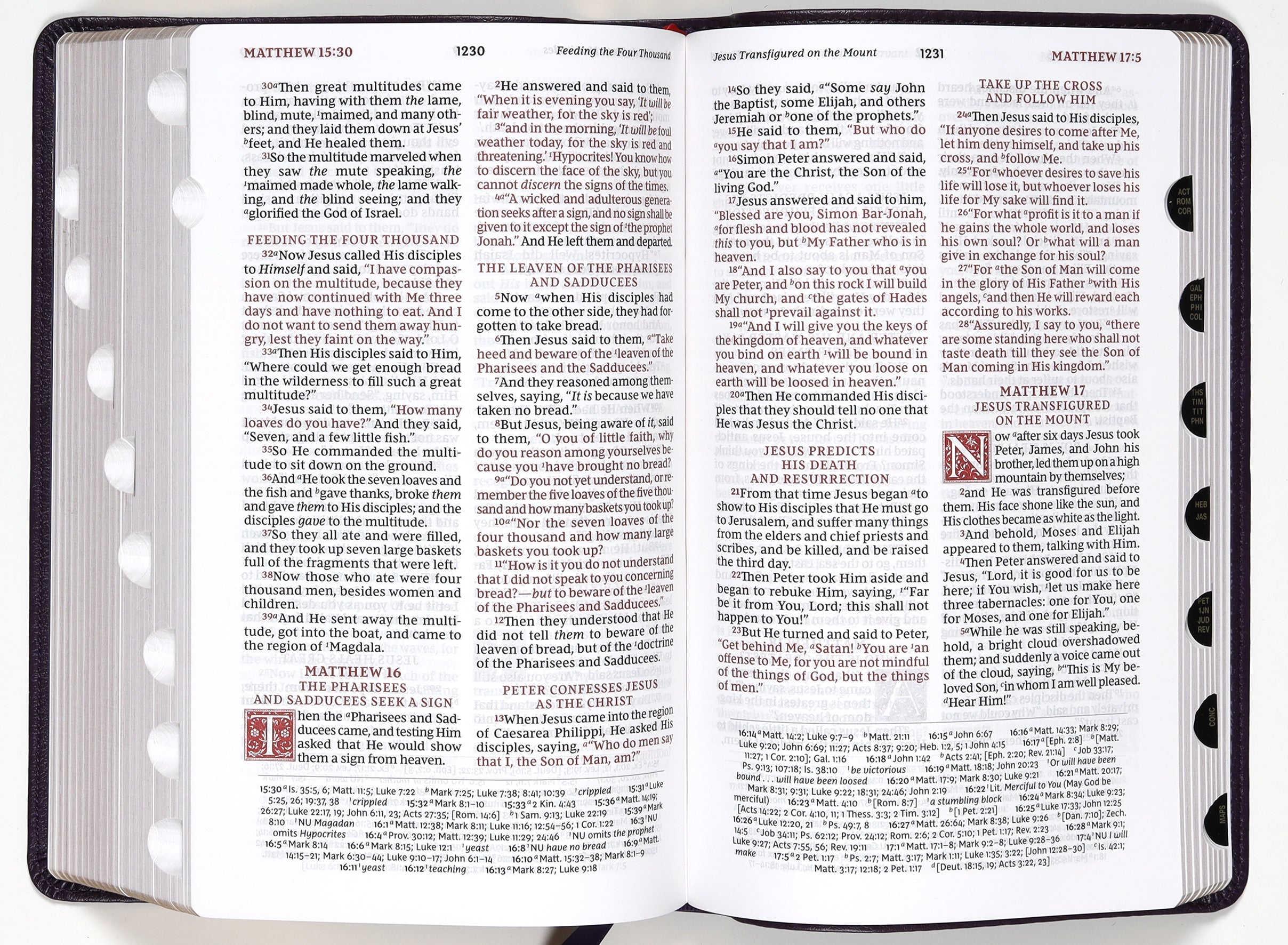 NKJV Personal Size Reference Bible with Purple Thumb Indexed