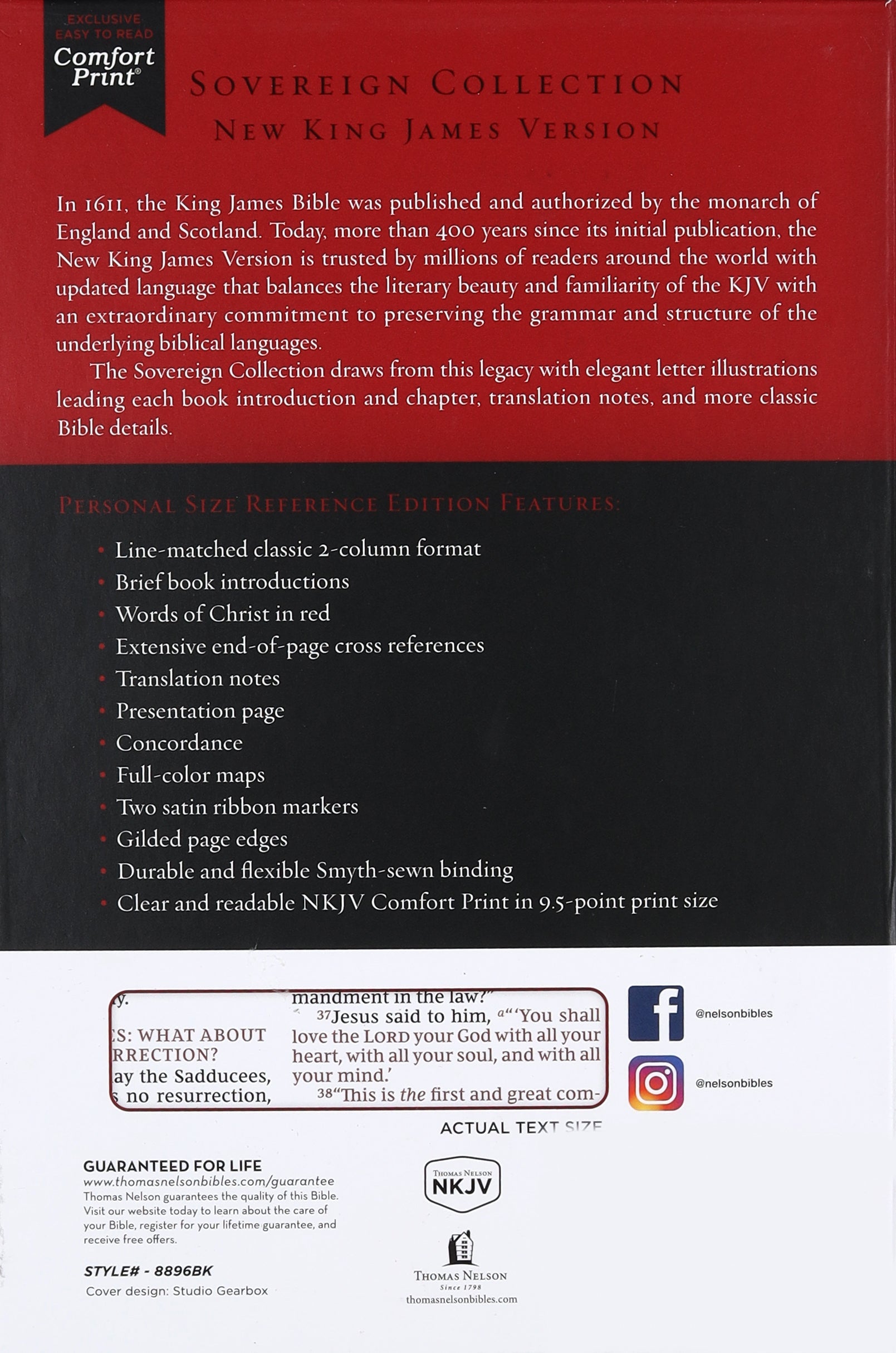 Personal Size NKJV Reference Bible for Study, Worship & Devotions, Red Letter Edition