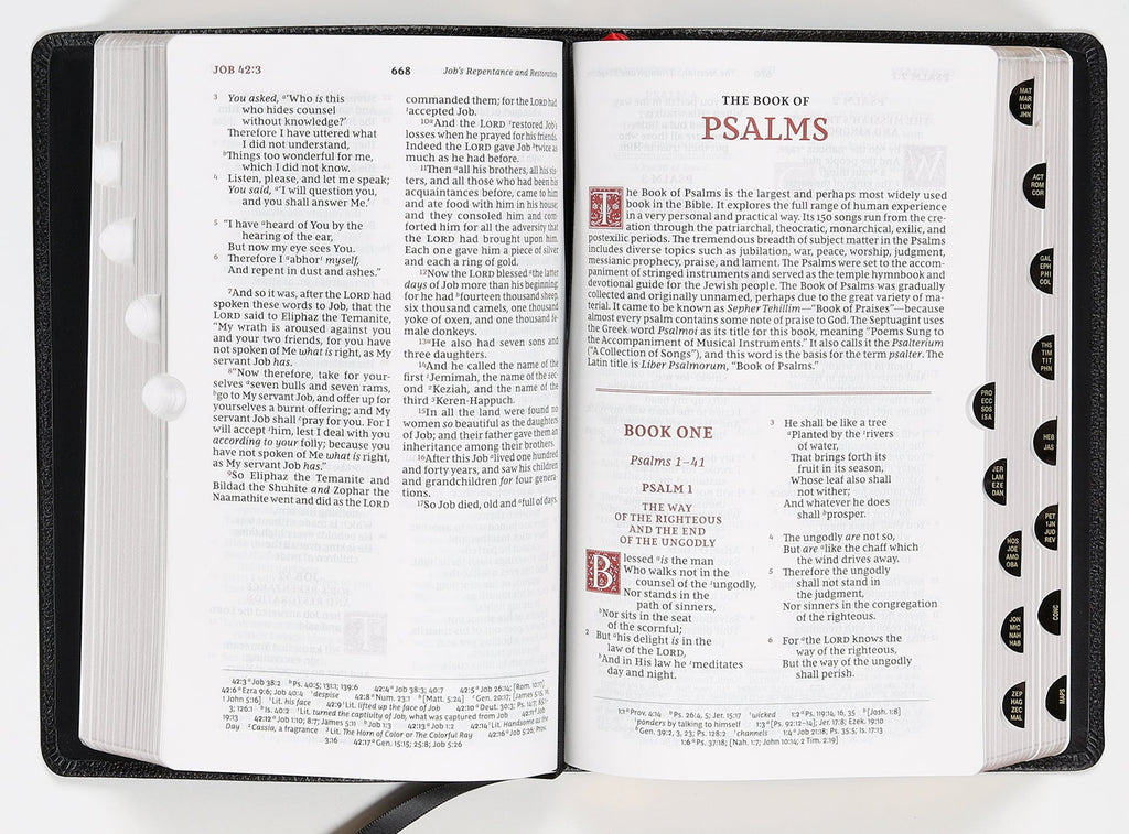 NKJV Personal Size Reference Bible Sovereign Collection Black Thumb Indexed (Red Letter Edition)