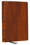 NKJV Encountering God Study Bible - Brown Indexed (Red Letter Edition) Bible for Personal Reflection