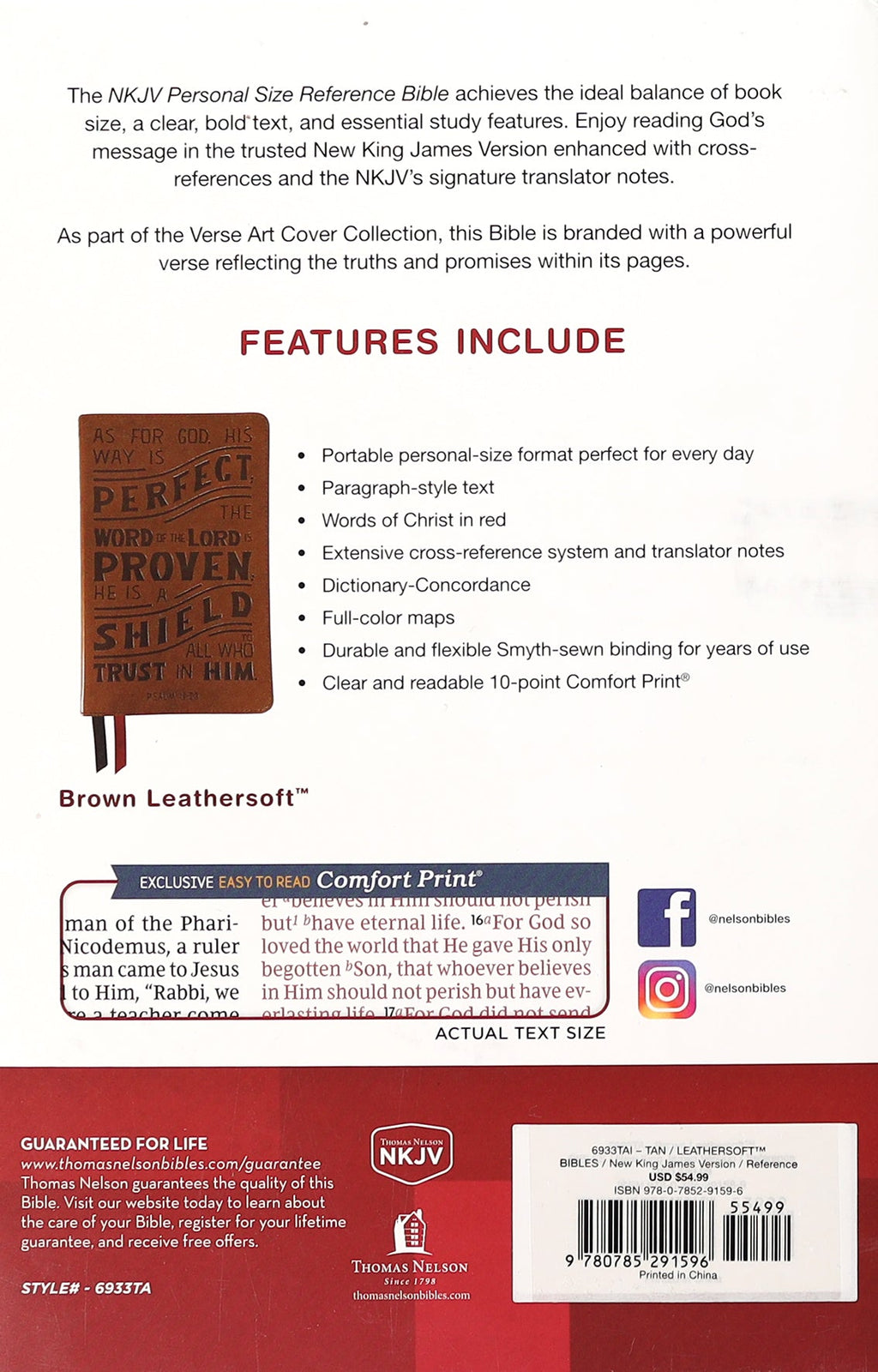 NKJV Personal Size Reference Bible Verse Art Cover Collection Tan Thumb Indexed (Red Letter Edition)