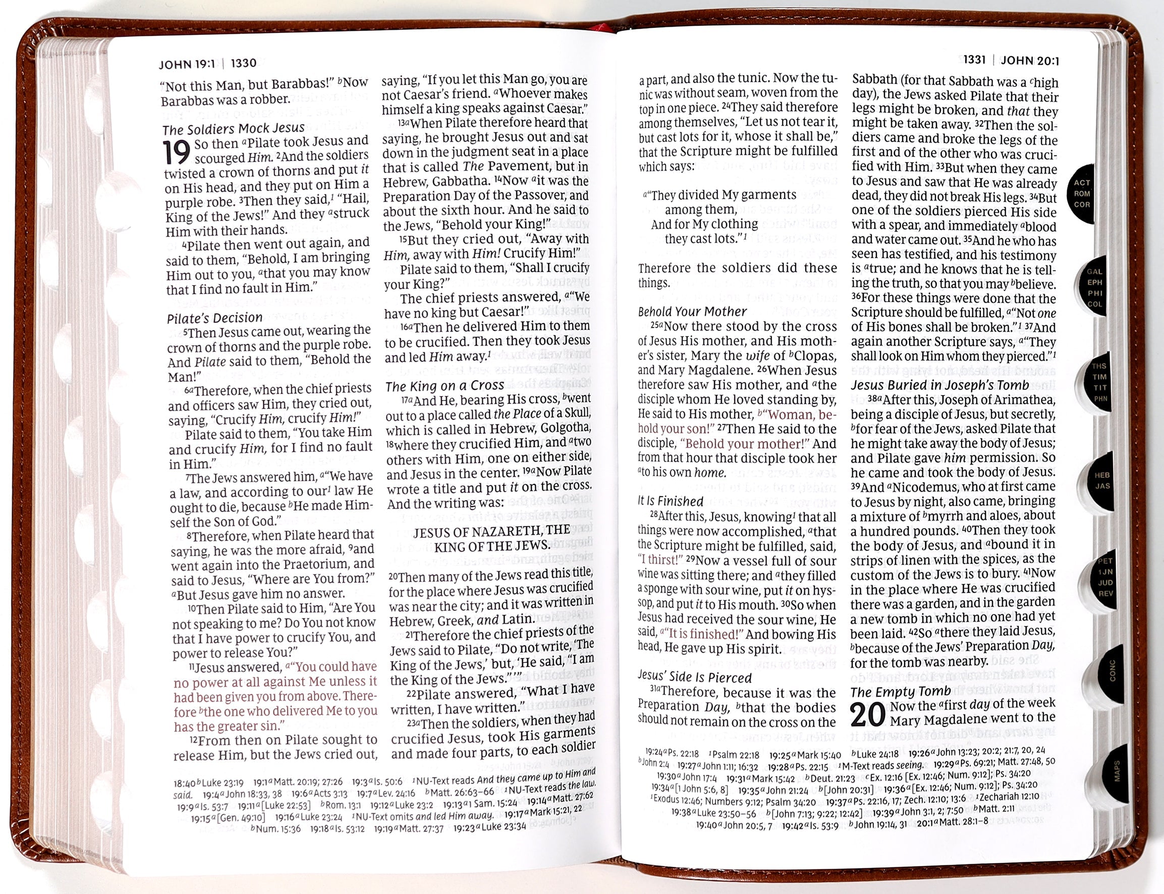 NKJV Personal Size Reference Bible, tan leather look