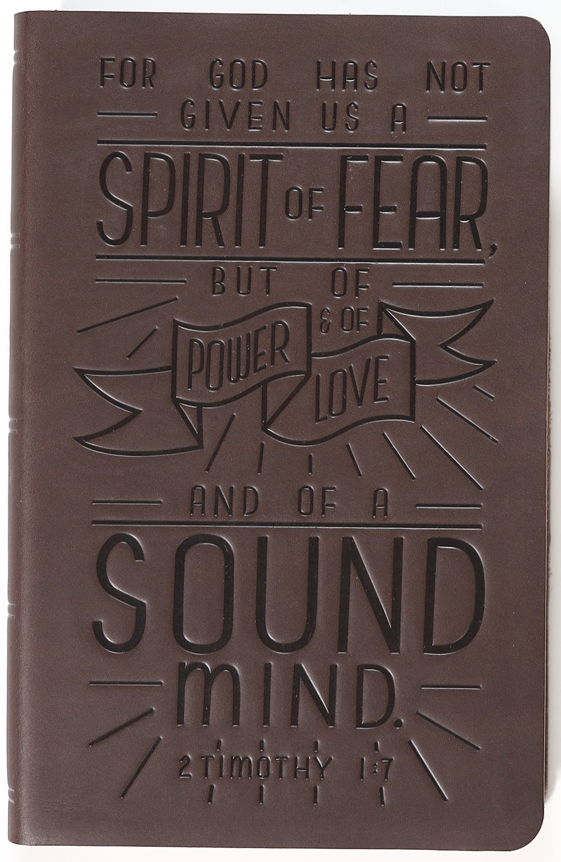 Personal size NKJV Bible with brown verse art cover and red letter edition